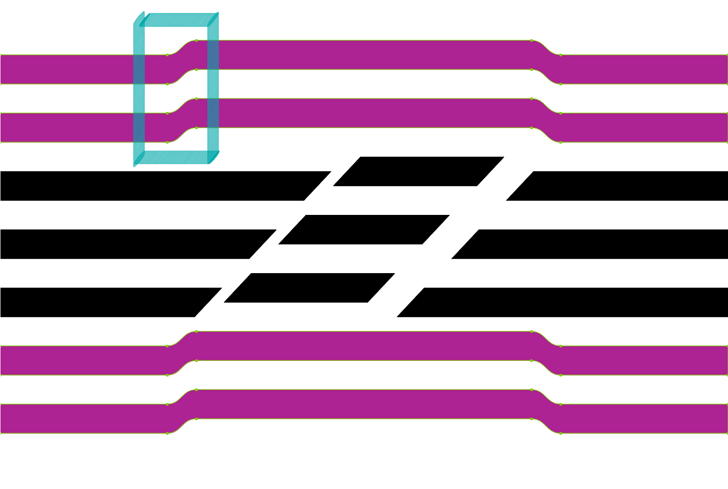 Adding curved segments gives the illusion of volume