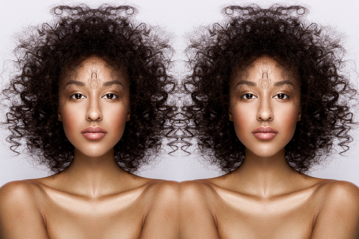 Two copies of a right-side symmetrical face