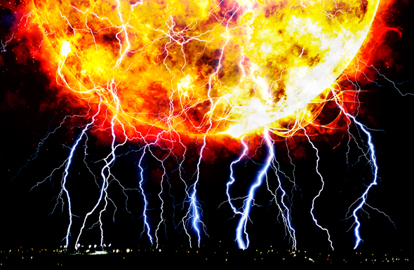 Extreme science fiction: The sun attacks.