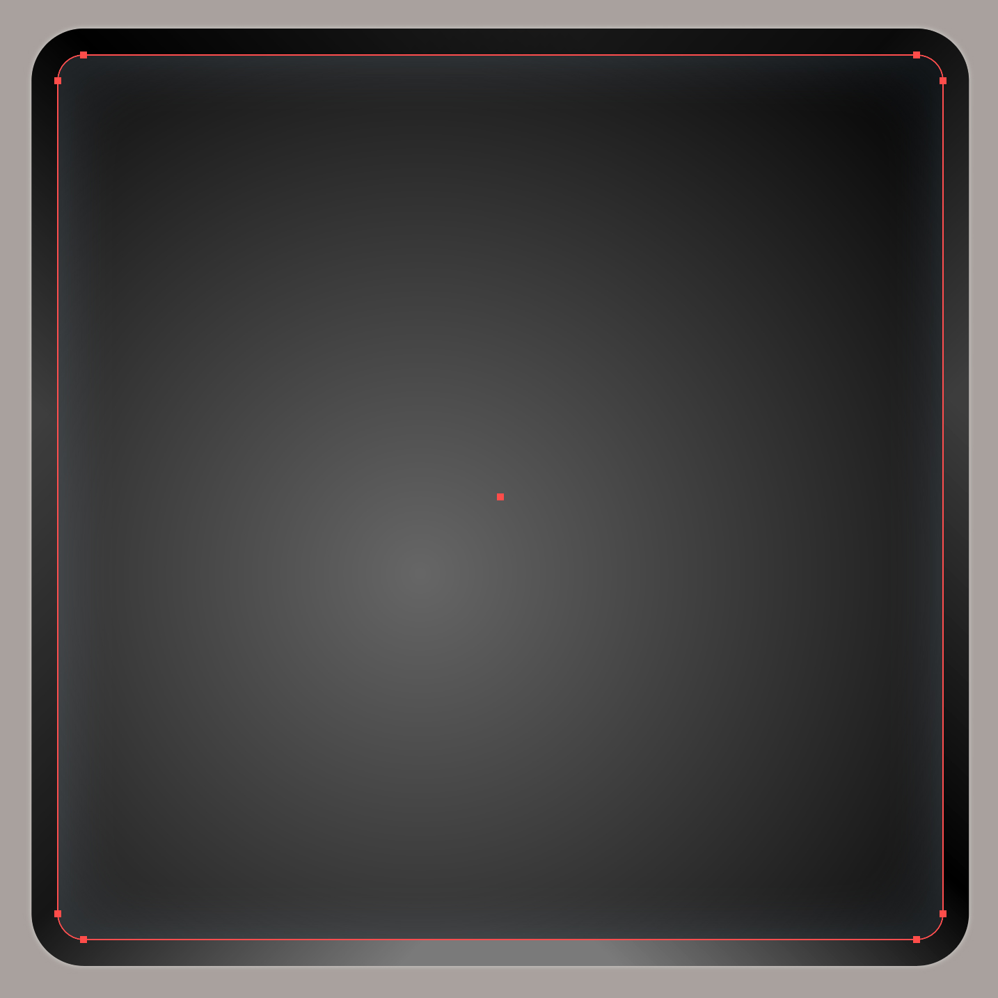 A rounded rectangle with multiple gradient strokes. 