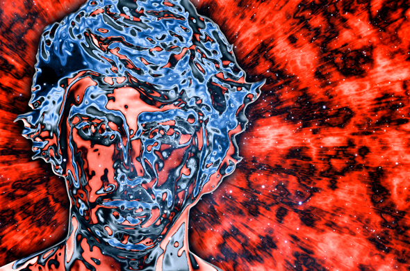 A firey blast made from the Photoshop clouds filter. 